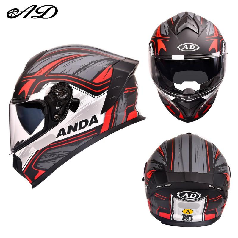 AD Motorcycle Helmet 3C DOT Certified Full Face Men Women All Season