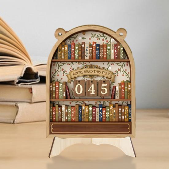 Yousheng Książka Przeczytana W Tym Roku Licznik Drewniany Tracker Wyzwania Celu Czytelniczego z Numerowanymi Znakami Dekoracja Półki na Książki Prezent dla Miłośników Książek Molów Książkowych