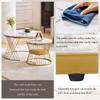Flieks Coffee Table Set of 2, High-Gloss Living Room Table with Storage, for Living Room and Balcony - Metal Frame, Gold and White