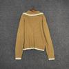 Longmei Women's Wool Sweater: Loose, Contrasting Trim, Korean Style, for Autumn/Winter 2026.