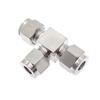 Qizho 304 SS Double Ferrule Equal Tee Tube Fitting