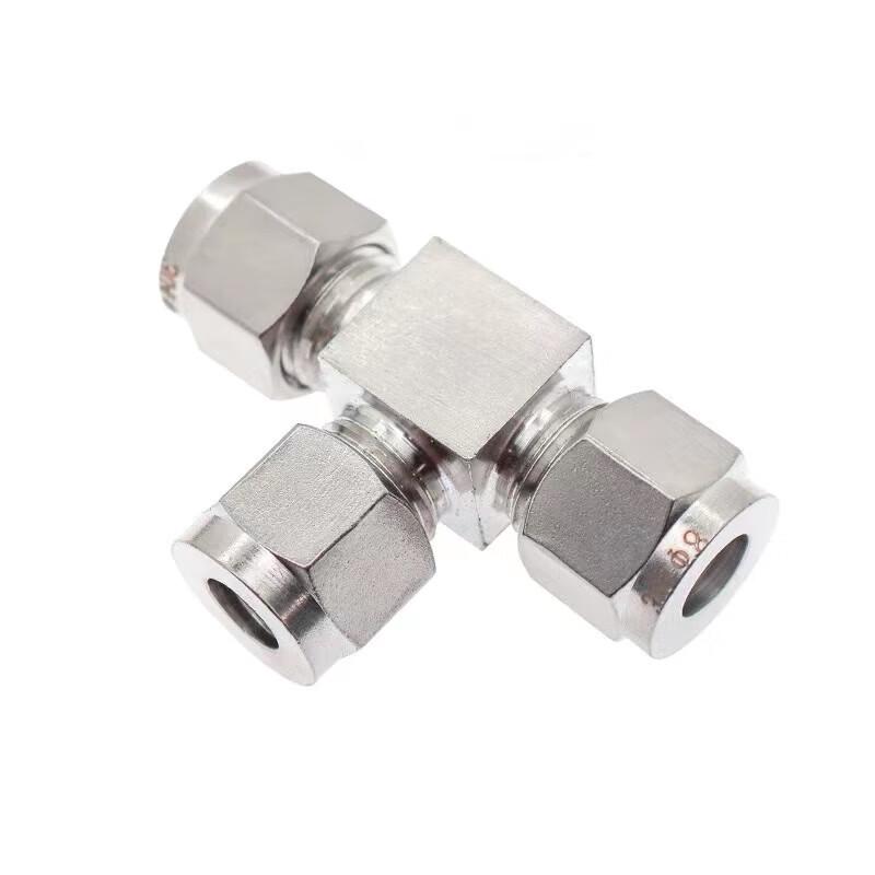 Qizho 304 SS Double Ferrule Equal Tee Tube Fitting
