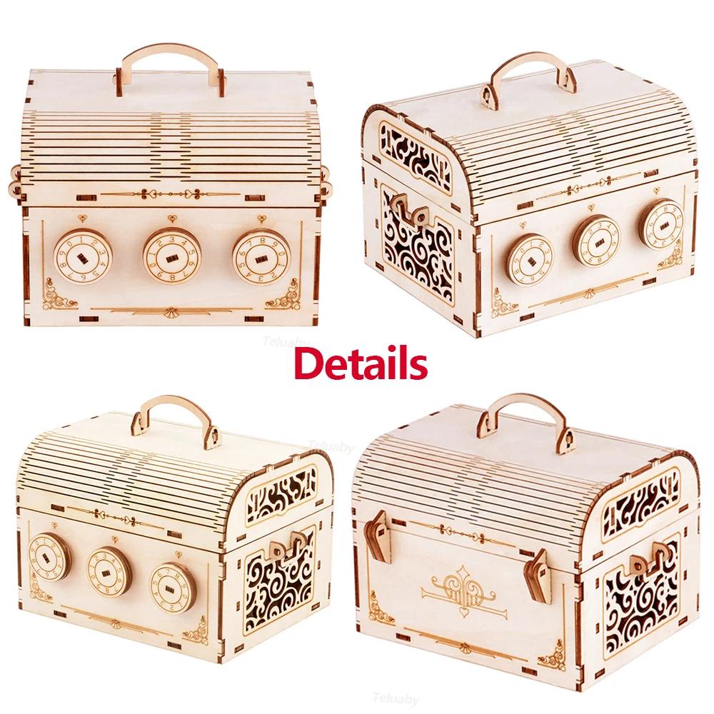 Slaptažodžio dėžutė „Pasidaryk pats“ vaikams 3D medinių dėlionių surinkimo modelių rinkiniai Montessori STEM žaislai vaikams Vaikams berniukams mergaitėms gimtadienio dovana