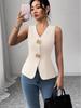 2025 Summer Rose Button Sleeveless Slimming Vest – Elegant Commute Style