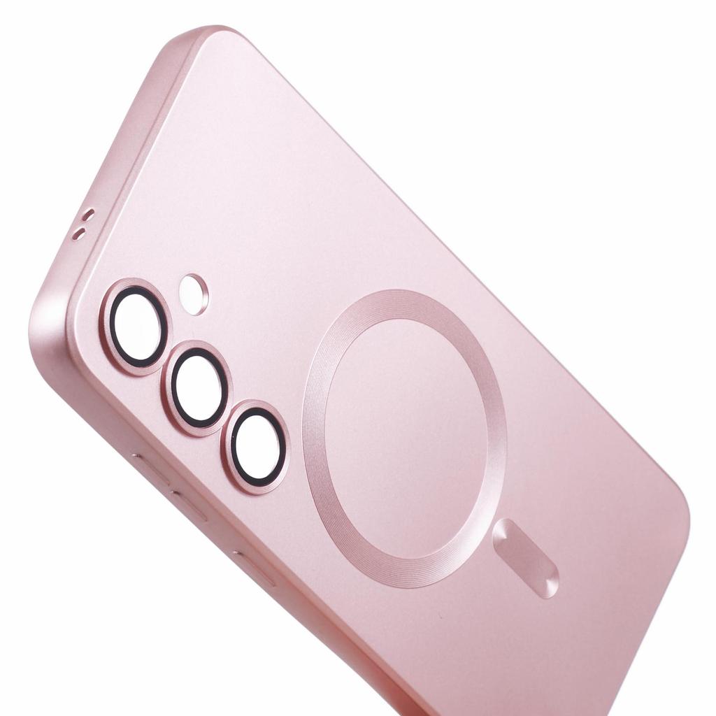 For Samsung Galaxy S24 Slim Case Rubberized TPU Phone Case with Lens Film,Compatible with MagSafe