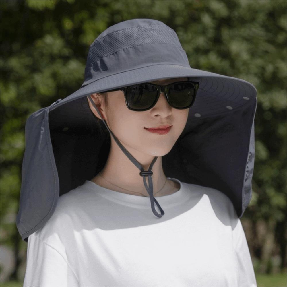 Neck Protection Women Visor Cap Cloth Summer Bucket Hat Foldable Fisherman Hat  Outdoor