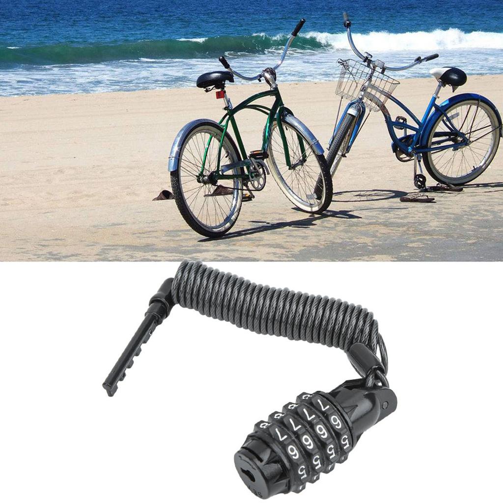Universal Motorcycle Helmet Lock & Cable Code Combination PIN Locking Carabiner Black