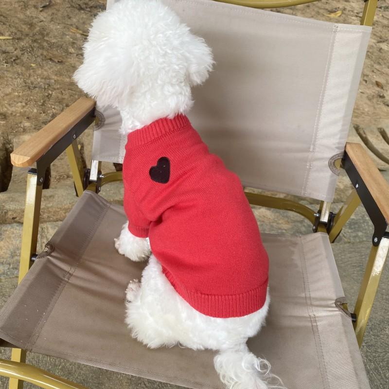1PC Pet Clothing Spring and Autumn Dog Warm Hoodie Love Sweater Suitable for Small and Medium Sized Dogs Cat Pet