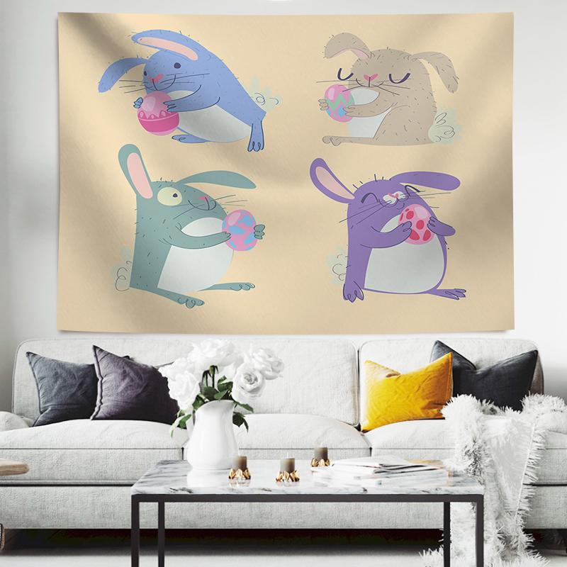 Easter Themed Duck  Bunny Large Tapestry Wall Hanging Boho Witchcraft Hippie Tapestry Home Room Decor Aesthetic Decoration