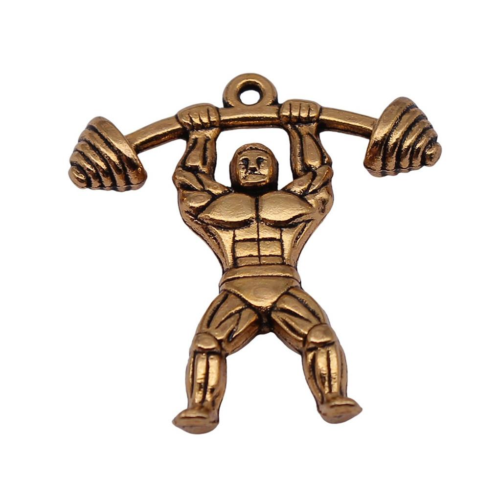 Weightlifter Charms Athletes Pendants For Fitness Gym Themed Jewelry Making