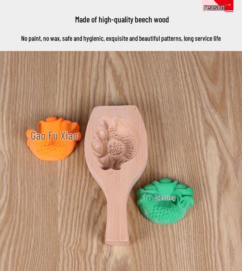 Enhanced Cantonese Style Wooden Mooncake and Bun Mold
