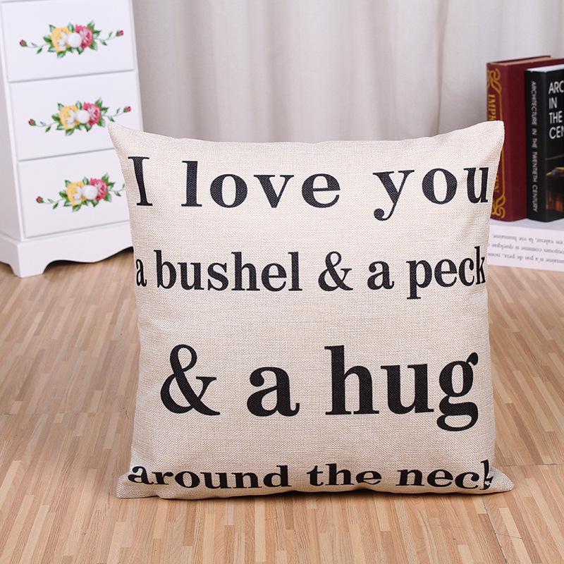 Creative life letter hug pillowcase home decoration car sofa cushion set outdoor products