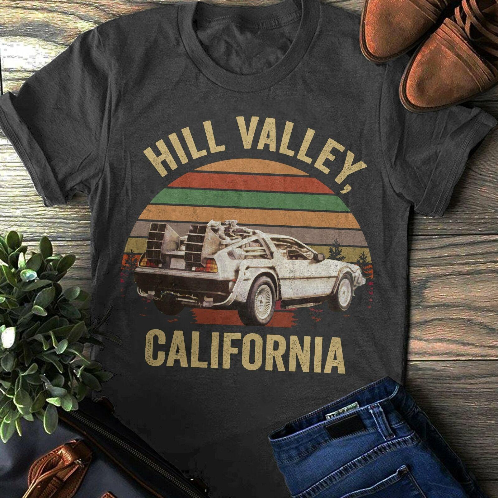 Classic Film Hill Valley Tshirt Back To The Future Shirt Marty Mcfly Hill Valley Classic Unisex Tees Harajuku Casual Streetwear L