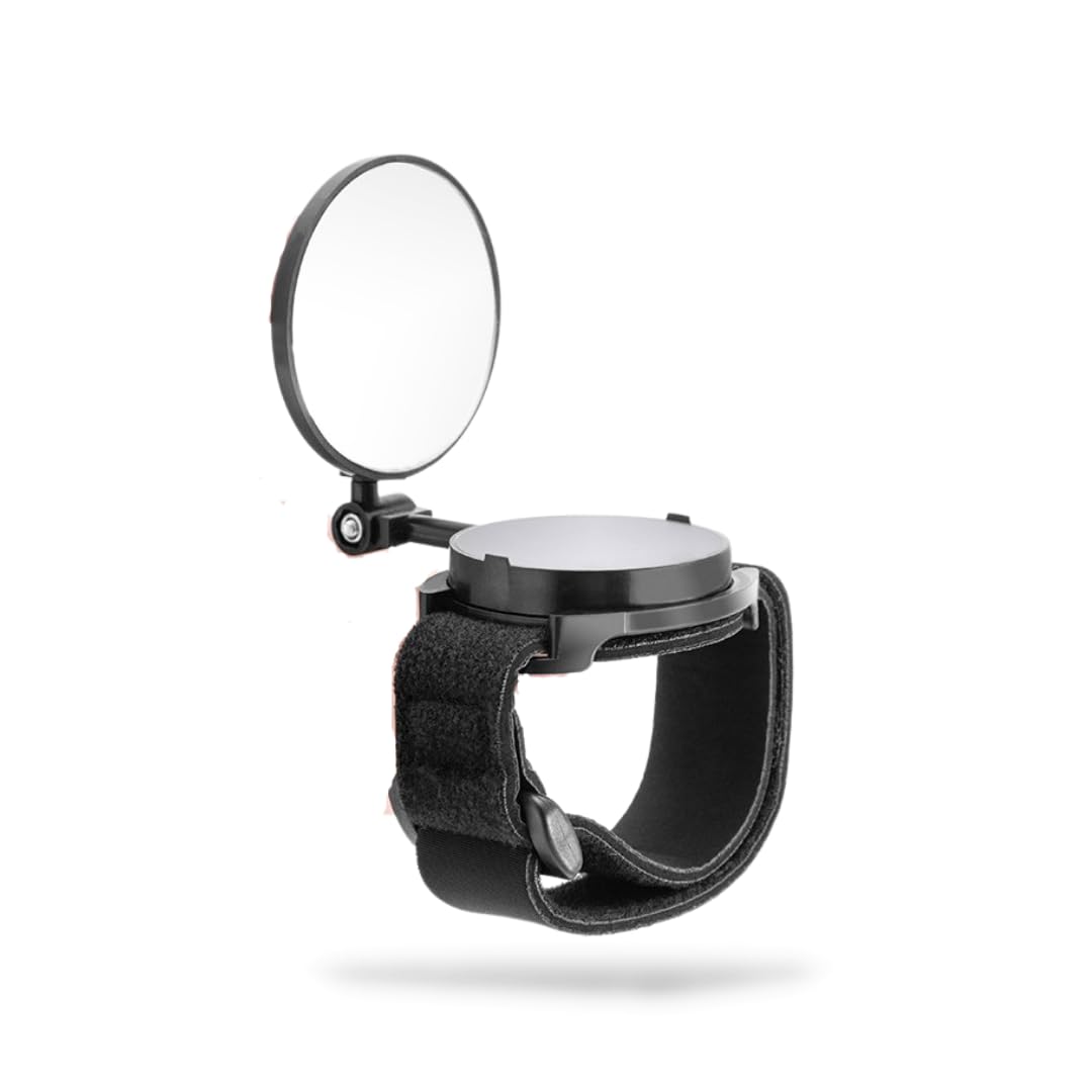 

RegiProb Bicycle Rearview Black Mirror, Wrist-Mounted, Round, Lightweight, 360°,