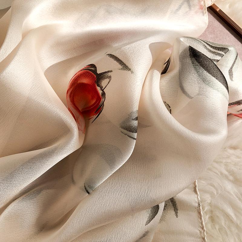 Primavera Verão Cachecol Feminino Seda Grossa Xale Cachecóis Quentes