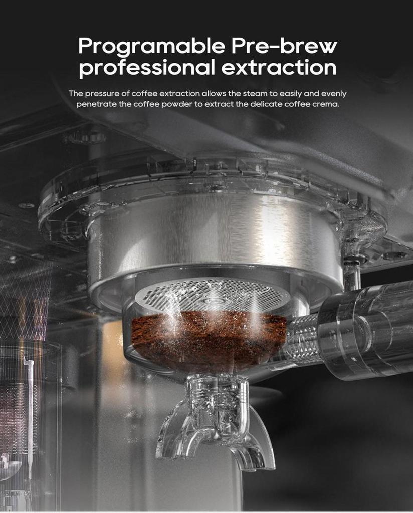 HiBREW 19Bar Semi Automatic Espresso Coffee Machine Temperature Adjustable 58mm Portafilter Cold/Hot Coffee Maker Metal CaseH10A