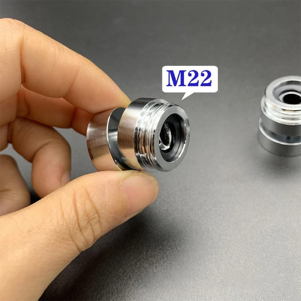 Stainless Steel M22 Faucet Adapter 360° Rotating Faucet Aerator Connector Adjustable Stainless Steel Kitchen Faucet Fittings