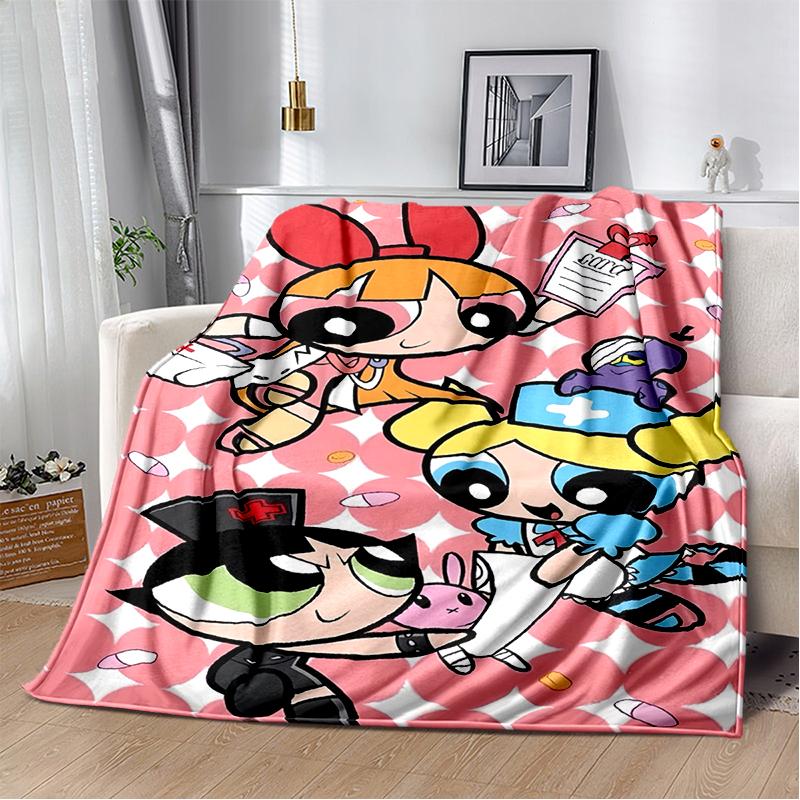 29 Style New Kawaii P-Powerpuff Girl Cartoon Blanket,Soft Throw Blanket for Home Bedroom Bed Sofa Travel Picnic Cover Kid Gift