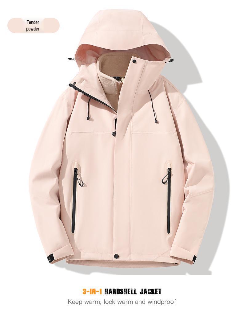 2024 Stylish 3-in-1 Heat-Sealed Couples Windbreaker: Waterproof, Windproof Outdoor Team Mountaineering Suit