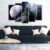 Päťdielny obraz na plátne Wolf Nature Moon Fog