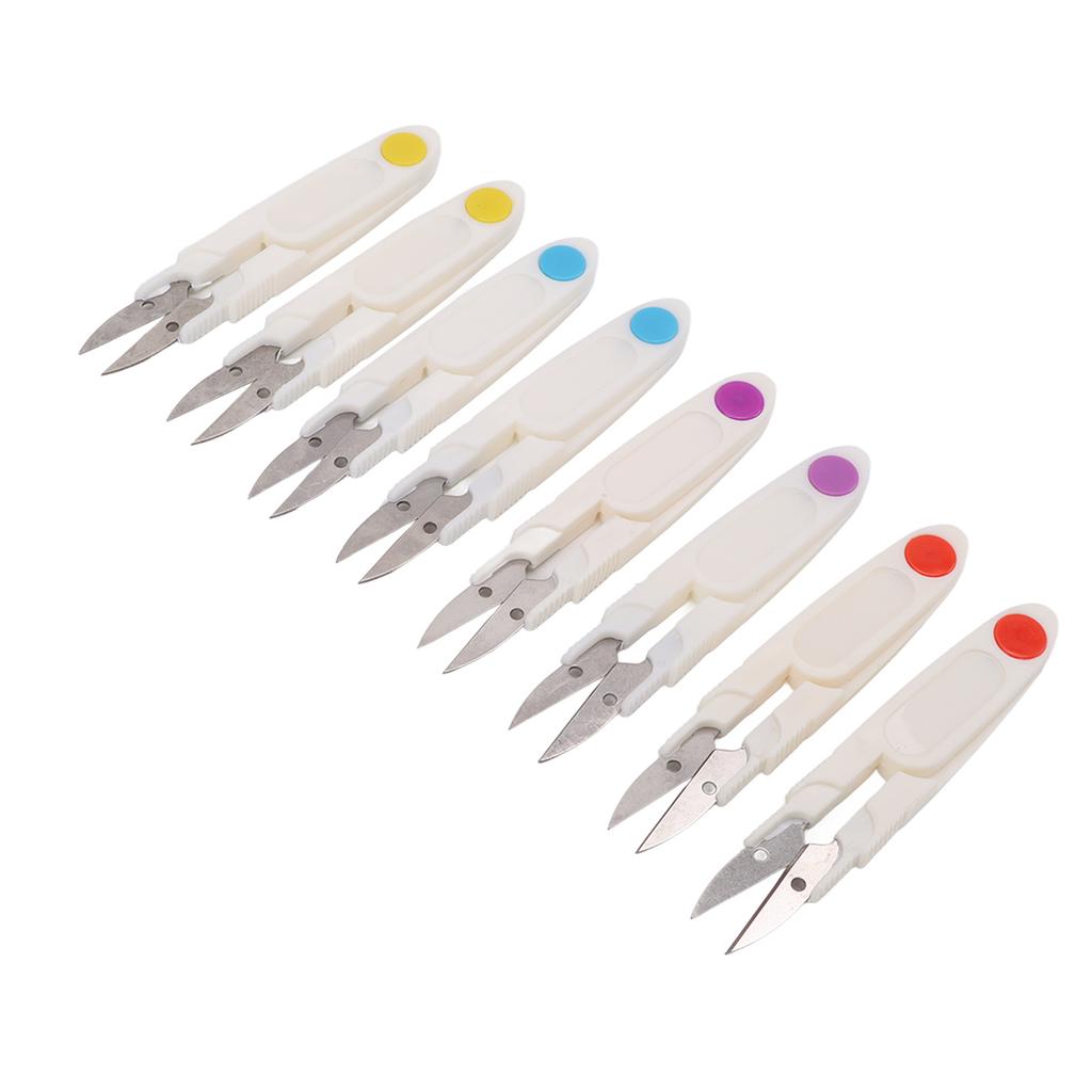 8Pcs Thread Snips Safety Cover Spring Action Lightweight Durable Portable Wide Application Thread