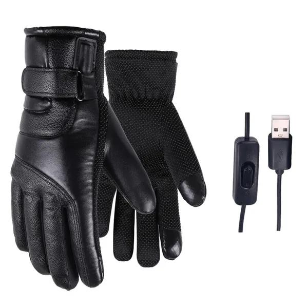 Winter Motorcycle Riding Electric Heating Gloves Warm Gloves USB Charging High Heat 4 Gear Temperature Control Thermal Heating Gloves for Skiing