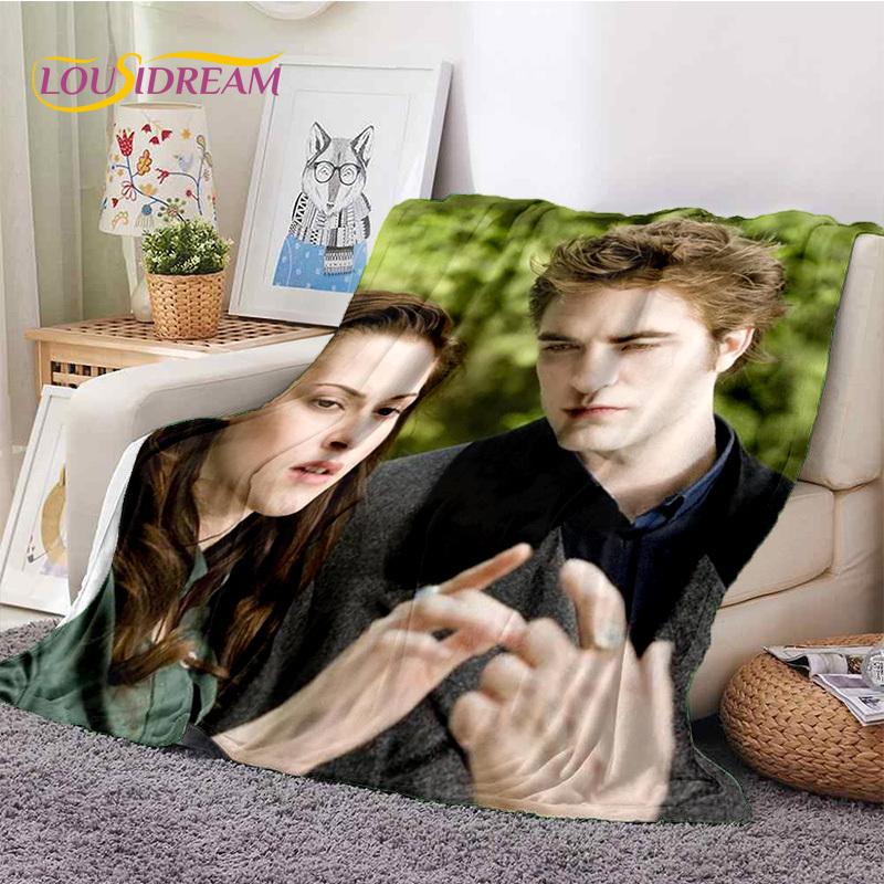 3D The Twilight Saga Edward Bella Blanket,Soft Throw Blanket for Home Bedroom Bed Sofa Picnic Travel Office Cover Blanket Kids