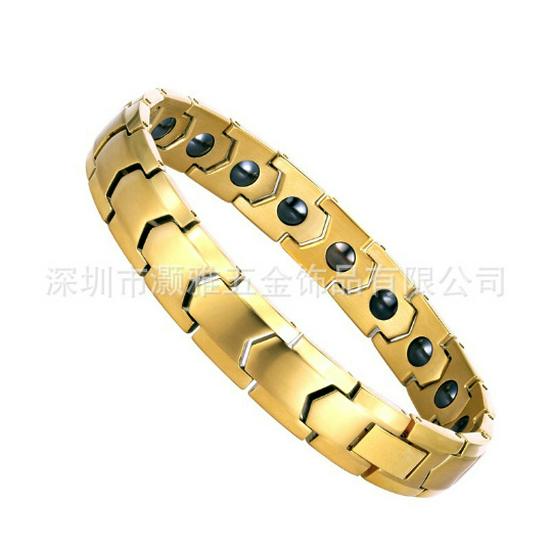 European and American Popular Magnetic Health Bracelet with Pointed Bottom, Vacuum Plated, Anti-Radiation & Anti-Fatigue.