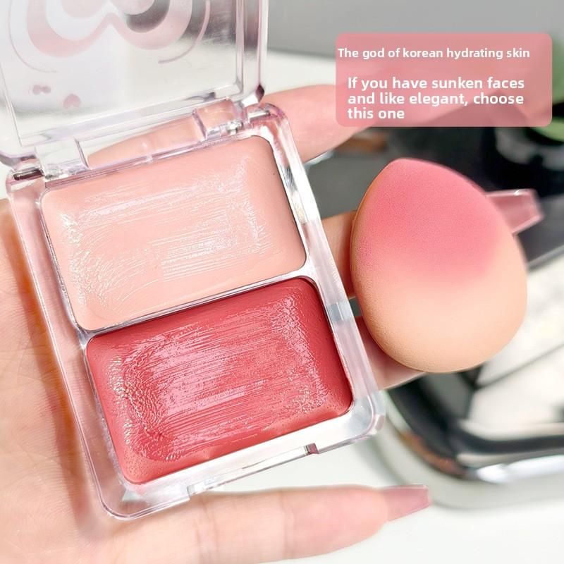 

Dual color Watery Blush Cream for Facial Highlighting and Contouring, Korean style Makeup 02
