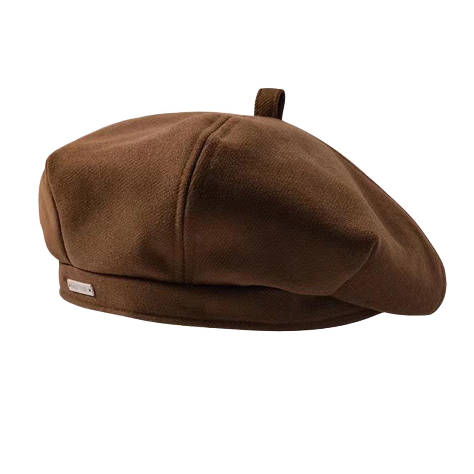 

Женская французская шляпа-берет художника, однотонная зимняя теплая шапка для девочек и женщин