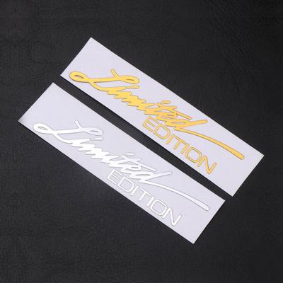 2 pezzi adesivi in metallo con emblema in edizione limitata, adesivi creativi per carrozzeria, porte, finestre, computer portatili, telefono, decorazioni 3D, accessori per auto in oro/argento