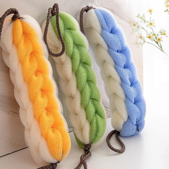 Bath Mesh 2 In 1 Shower Loofah Sponge Soft Exfoliating Bar Back Cleaning Tough Shower Mesh Bath Accessory