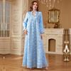 Middle Eastern Arabic Style Embroidered Long Sleeve Dress for Muslim Women 2025
