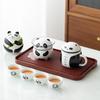 Ink Wash Panda Portable Ceramic Tea Set