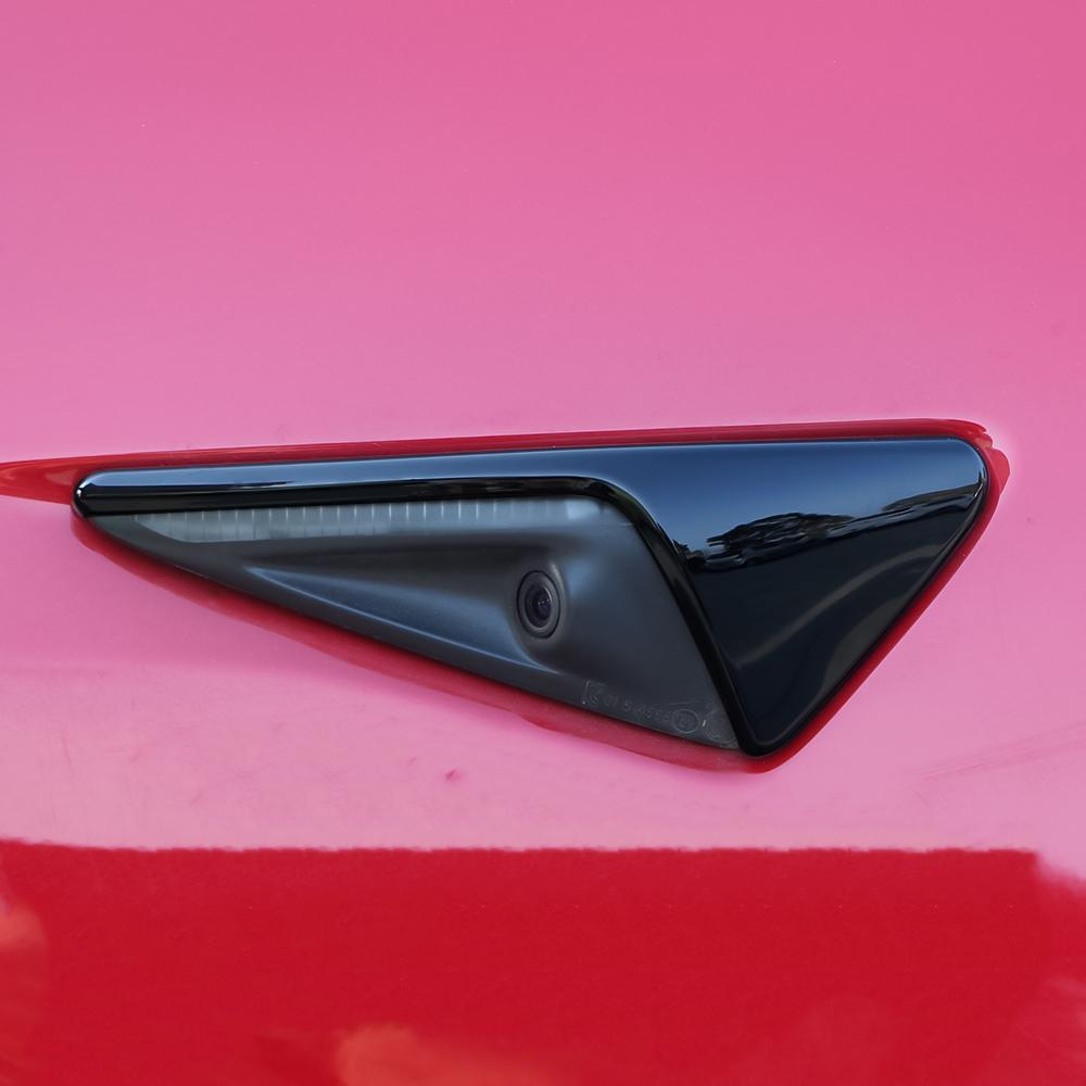 2pcs Car Side Camera Protective Cover for Tesla Model 3 Y ABS Carbon Fiber Turn Signal Cover Trim Decoration Accessories