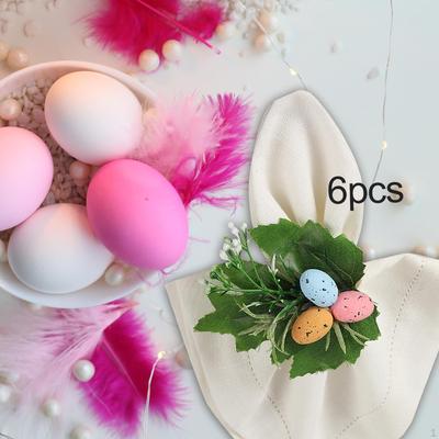 6x Ostern Eier Serviette Ringe Halter Grünzeug Halter Einfache Mittelstücke Tisch Dekoration
