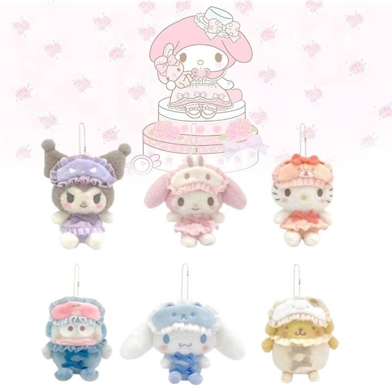 Cute Japanese Style Sanrio Friends Plush Keychain Sleep Mask Featuring Kuromi Others