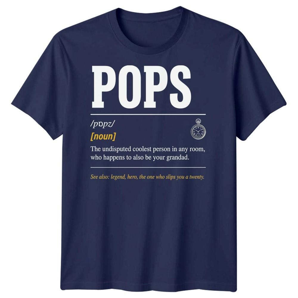 Pops Definition Unisexs T Shirt Grandad Grandpa Gift Fathers Day Graphic Tee