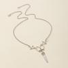 Gothic Steampunk Sliver Color Double Swallow Scissors Pendant Necklace for Women Fashion Collar Chain Jewelry Accessories Gifts