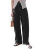 Denim Wide Leg Curved Summer Cool Cocoon Jeans S Black [Kobe Lettuce] Cool-touch Pants, Fit, Women's Clothing, [M4106]