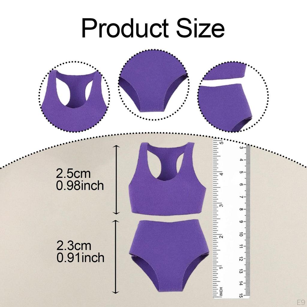 1/12 Miniature Clothing Ensemble with Sports Top and Shorts for Female Dolls
