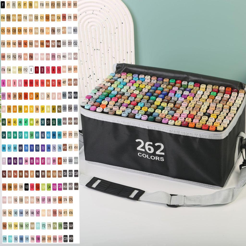 48-Color Dual Tip Alcohol Markers: Quick-Drying, Oil-Based Brushes for Kids & Students