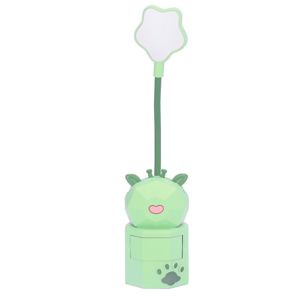 Kids Reading Light Cute Design USB Charging Warm Light 360 Degrees Gooseneck Adjustment Safe Material Kids LampGreen