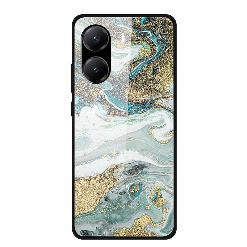 Tempered Glass Case For Poco X7 Pro Back Cover PC Hard Shockproof Cases for Xiaomi PocoX7 Pro Funda Marble Texture Fashion Coque