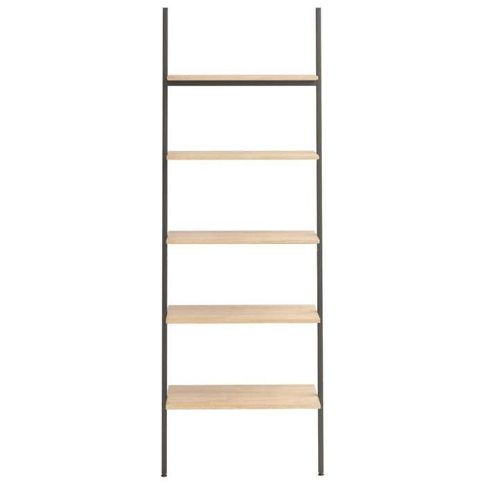 VidaXL Étagère inclinée à 5 niveaux Marron clair et noir 64x34x185,5cm 336376