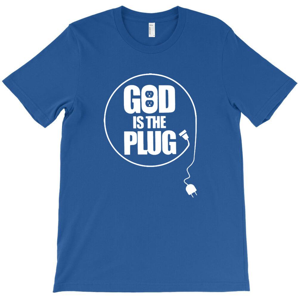God Is The Plug T Shirt For Mens Short Sleeve Tee Shirts For Man Design