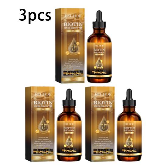 EELHOE Biotin Hair Care Essential Oil Deeply Moisturizes Hair with Scalp Massage Care, Supple and Shiny Daily Hair Care Products 30ml