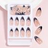 24pcs Stylish Artificial Nail French Stick ons Medium Almond Stick on Nail Full Cover Press on Nail Manicure Nail Art