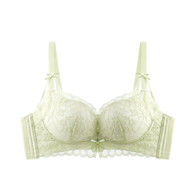 Mulberry Silk Modal Small Chest Gathered Bra Without Steel Ring, Collection of Accessory Breasts, Lace Comfortable Underwear