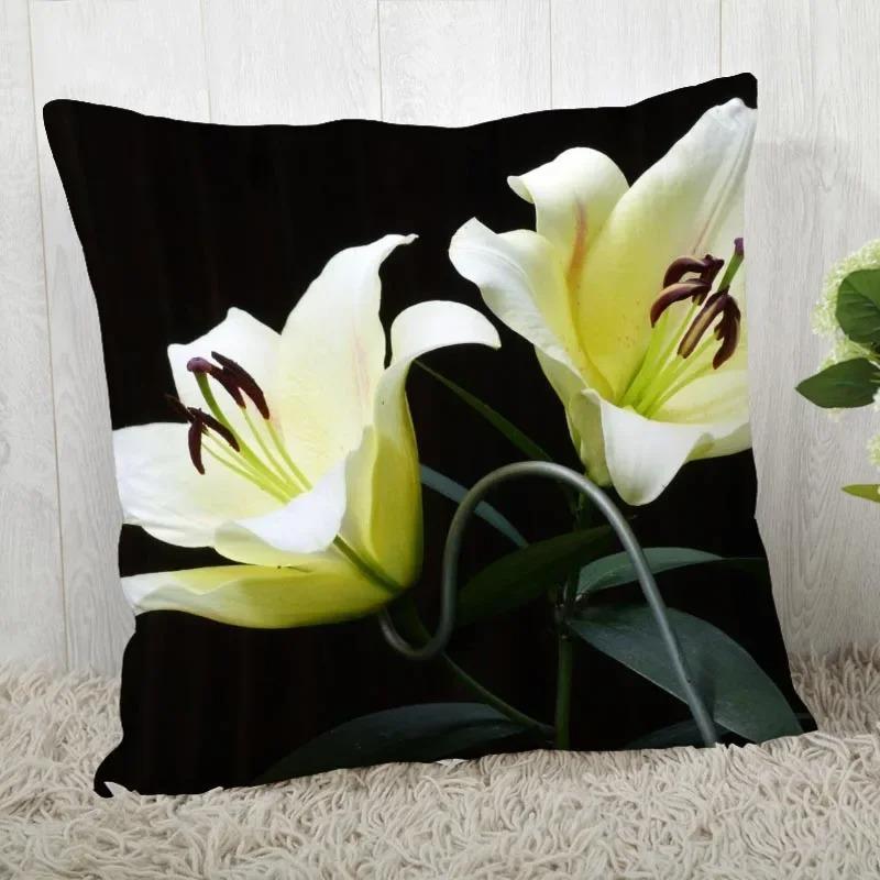 Home Decor Floral Printed Throw Pillow Cover Living Room Sofa Cushion Cover Bedroom Room Decorative Pillow Cover 45x45cm